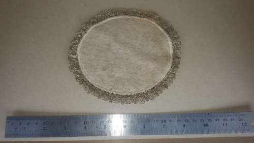 Antique! - Silk Brocade - Tapestry Doily - Brown Floral