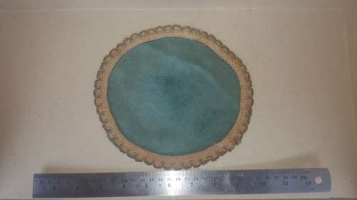 Antique! - Velvet -  French Tapestry Doily - Emerald