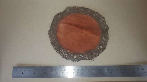 Antique! - French Tapestry Doily - Rose Velvet
