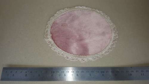 Antique! - French Tapestry Doily - Pink Velvet