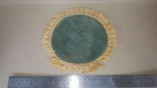 Antique! - French Tapestry Doily - Teal Velvet