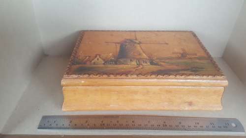VINTAGE DUTCH COUNTRY Windmill Handmade Jewellery / Cigar Box
