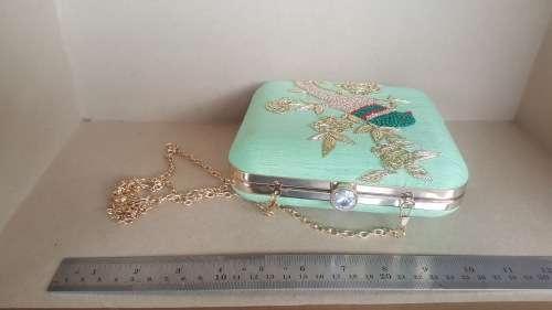 Vintage! Mustard Embroidered - Birds -Clutch Bag