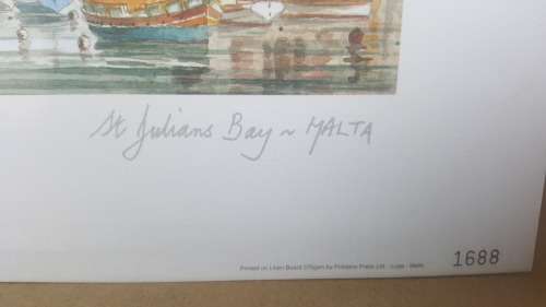 Pace Ross, Joseph (20th C Malta) - St Julians Bay - Sealed Print