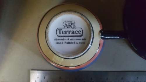 Vintage! Living Art | Terrace - Stoneage Handpainted Cup And Saucer Double Set.
