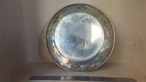 Vintage - Silver Plated - Plate With Pierced Edge