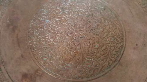 Vintage - Brass - Ornate Rose Repousse - Pair Of Ashtrays
