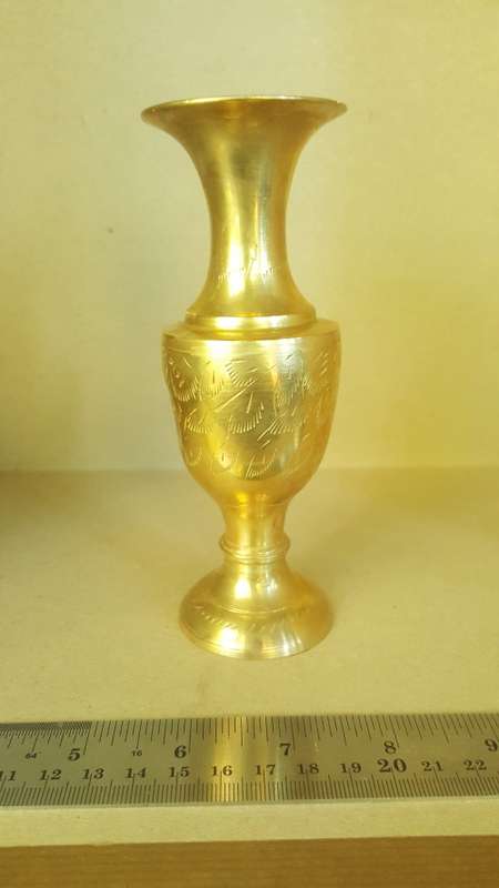 Vintage - Brass - Small Fluted Indian Vase