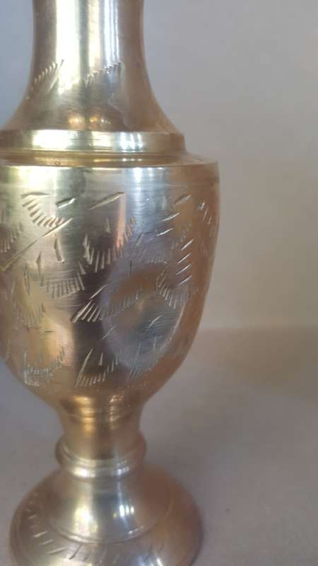 Vintage - Brass - Small Fluted Indian Vase