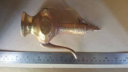 Vintage - Brass - Small Indian Aftaba Teapot Pitcher - Hand Etched