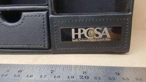 (HPCSA) Health Professionals Council SA - Leather (Faux/PU?) Desk Organizer