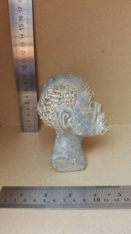 Hand-Carved! African Stone Bust - Old Man Sculpture