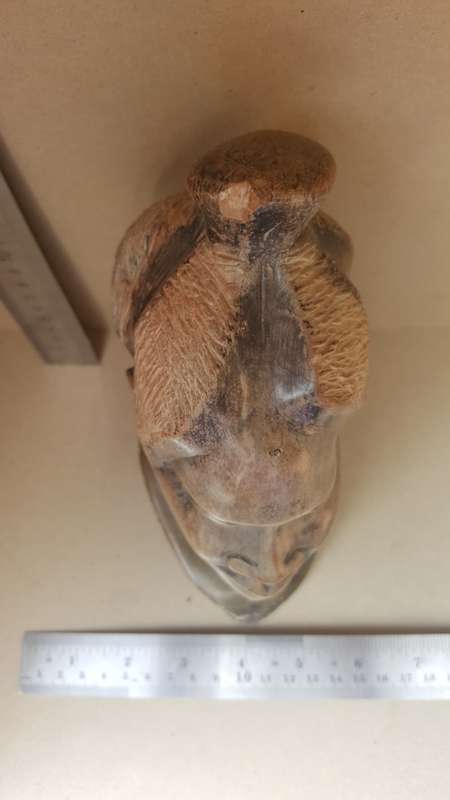 Hand-Carved! African Polished Stone Bust - Old Woman Sculpture