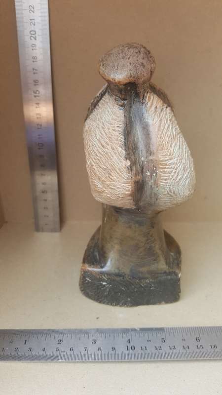 Hand-Carved! African Polished Stone Bust - Old Woman Sculpture
