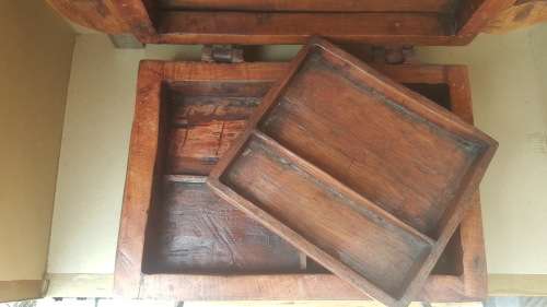 Vintage! Hand-Carved! African Wooden Jewelry Box - Fish Themed