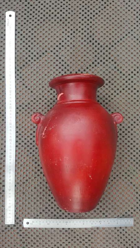 Vintage! Large Clay 2 Handled Vase / Urn