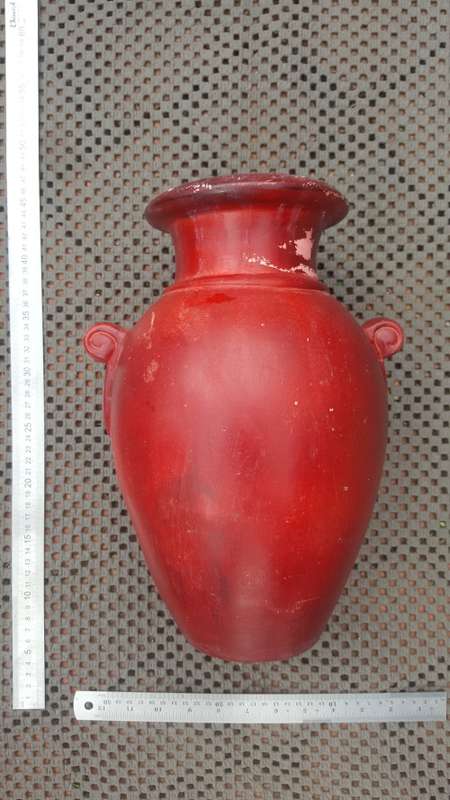 Vintage! Large Clay 2 Handled Vase / Urn
