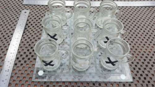 Drinking Game! X And O / Tic-Tac -Toe Glass Set (Boxed)