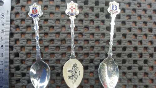 Lot Of Souvenir Spoons!  Set Of 3 English Silver Plated Spoons