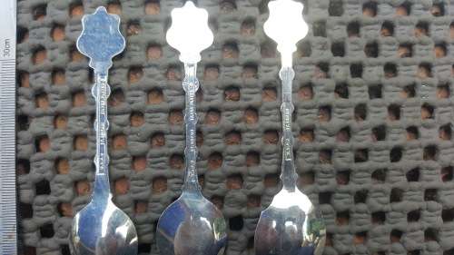 Lot Of Souvenir Spoons!  Set Of 3 English Silver Plated Spoons