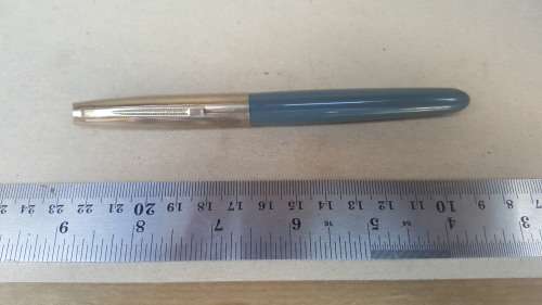 RARE! Early Parker 21 Fountain Pen - Inverted Ridge Clip ? - Aerometric - Fountain Pen - Dove Grey