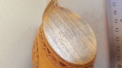 Vintage !! - Scandinavian Nordic Kuksa - Carved Wooden Jug - Shepherds Wedding Cup - Treen Folk Art