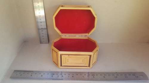 Bamboo Beach Hut Scene Jewelry Trinket Box