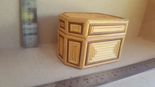 Bamboo Beach Hut Scene Jewelry Trinket Box