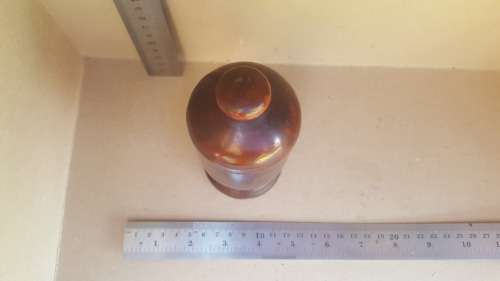 Vintage! Carved Wooden - Cylindrical - Trinket / Jewelry Jar / Container With Lid