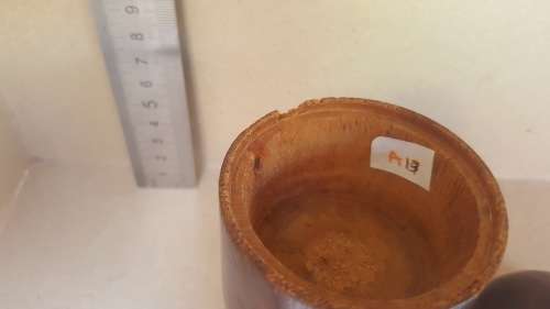 Vintage! Carved Wooden - Cylindrical - Trinket / Jewelry Jar / Container With Lid