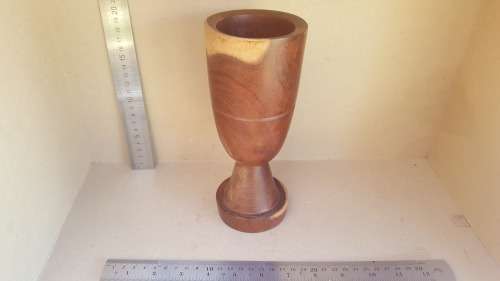 Vintage! Large Wooden Goblet - Ebony And Ivory