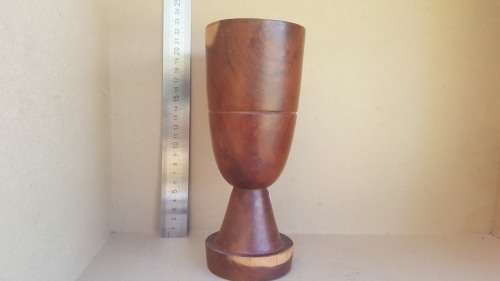 Vintage! Large Wooden Goblet - Ebony And Ivory