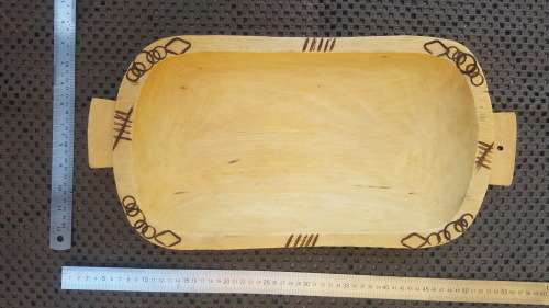 Large! - African Zulu Meat Platter!  Light wood - Burnt / Branded patterning