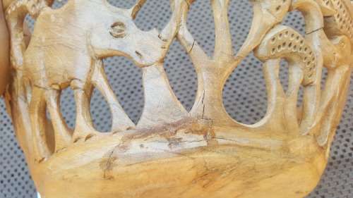 Africana! Olive Wood - Hand Carved - Wildlife - Large Round Bowl