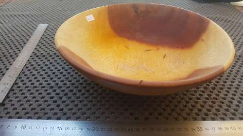 Africana! Large Shallow Wooden Bowl - Hand Made! - Duotone