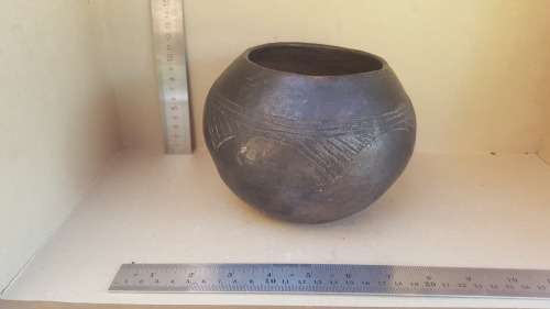 African Zulu Beer Pot -  Black Clay Ukhamba