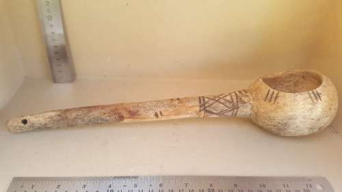 African! Traditional Wooden Large / Deep Serving Spoon