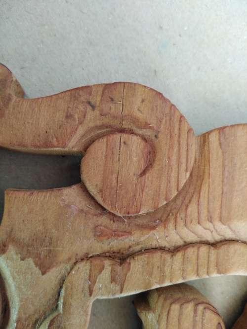 Chinese - Wooden Carved Symbol For Luck / Good Fortune - Hand Carved