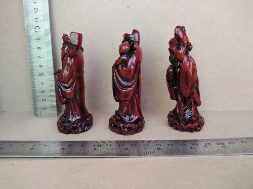 Chinese Feng Shui Three Wise Men Figurines Resin Statues For Prosperity And Luck