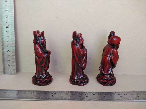 Chinese Feng Shui Three Wise Men Figurines Resin Statues For Prosperity And Luck