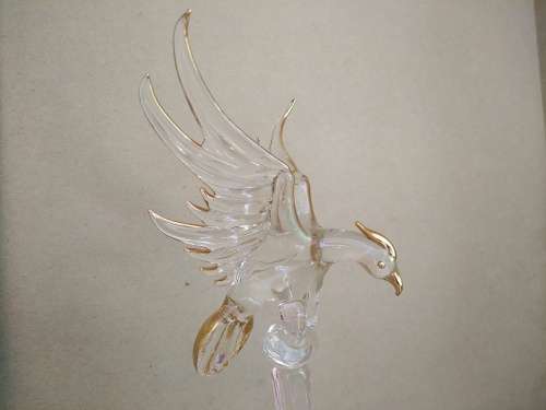 Vintage! Gold Gilded Glass Sculpture - Phoenix Rising