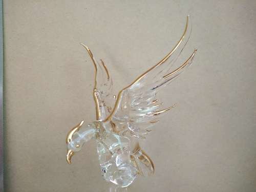 Vintage! Gold Gilded Glass Sculpture - Phoenix Rising
