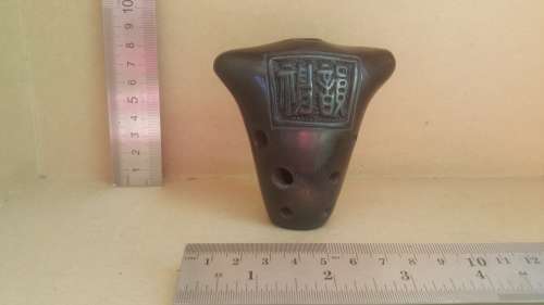 Professional Chinese Clay Flute - Ancient Xun Instrument - Ox Head Pattern Ocarina