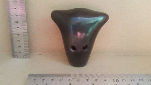 Professional Chinese Clay Flute - Ancient Xun Instrument - Ox Head Pattern Ocarina