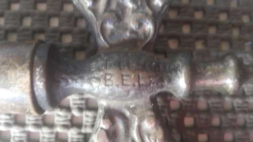Made In England! Vintage - Cast Iron Decorative Axe With Turned Wood Handles
