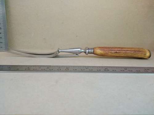 Antique! - Walker And Hall - Non Stain Antler Handle Carving Fork