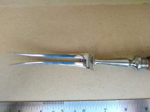 Antique! - Walker And Hall - Non Stain Antler Handle Carving Fork