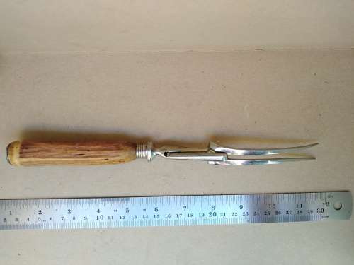 Antique! - Walker And Hall - Non Stain Antler Handle Carving Fork