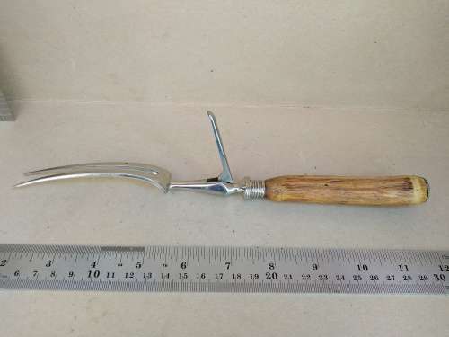 Antique! - Walker And Hall - Non Stain Antler Handle Carving Fork