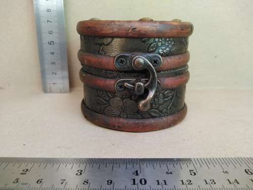 Small Half Moon Wooden Vintage Style Trinket Box